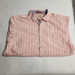 Tommy Bahama Shirt Mens Size L Adult Large Coral  Button Up Long Sleeve  Casual